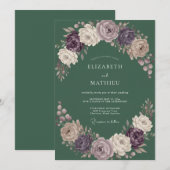 Deep Green Magnificent Woodland Wedding 招待状 (正面/裏面)