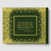 Deep Green Real Foil Funeral Guest Book Sparkle ゲストブック (裏面)