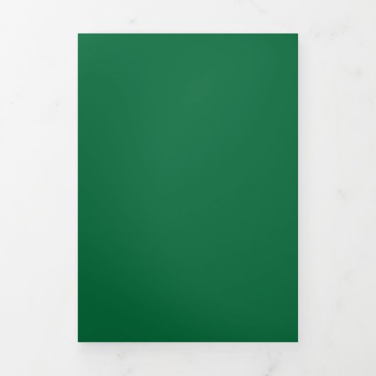 Deep Green Solid Background | Minimalist Design 三つ折り招待状 (カバー)