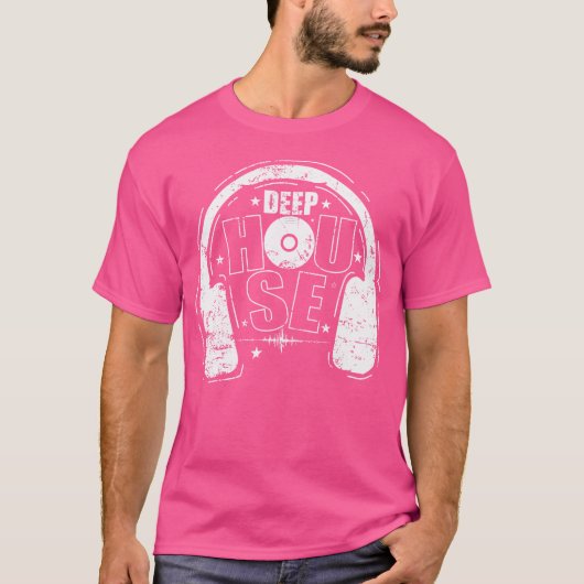 Deep House Dance Music Headphones Tシャツ (正面)