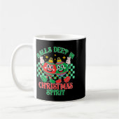 Deep In Christmas Bauble Festive Checkered Xmas  コーヒーマグカップ (左)