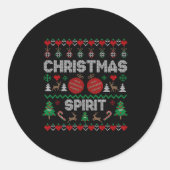 Deep In Christmas Srit Couples Matching Ugly Sweat ラウンドシール (正面)