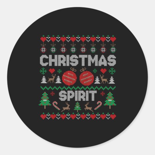 Deep In Christmas Srit Couples Matching Ugly Sweat ラウンドシール (正面)