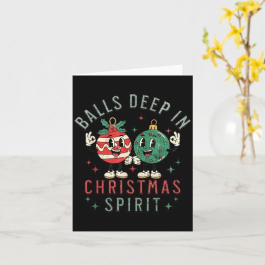 Deep In Christmas Srit Funny Christmas Saying  カード (黄色い花)