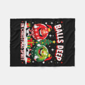 Deep In Christmas Srit Funny Ornament  フリースブランケット (正面(横))