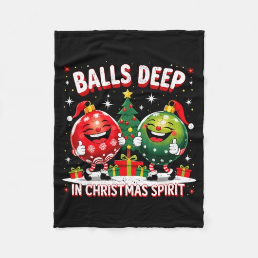 Deep In Christmas Srit Funny Ornament  フリースブランケット (正面)