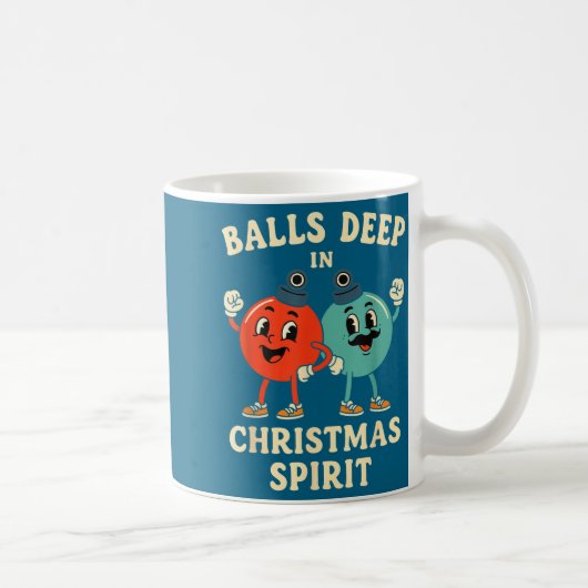 Deep In Christmas Srit Funny Retro Holiday Humor  コーヒーマグカップ (右)