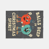 Deep In Christmas Srit Funny Retro Holiday Humor  フリースブランケット (正面(横))