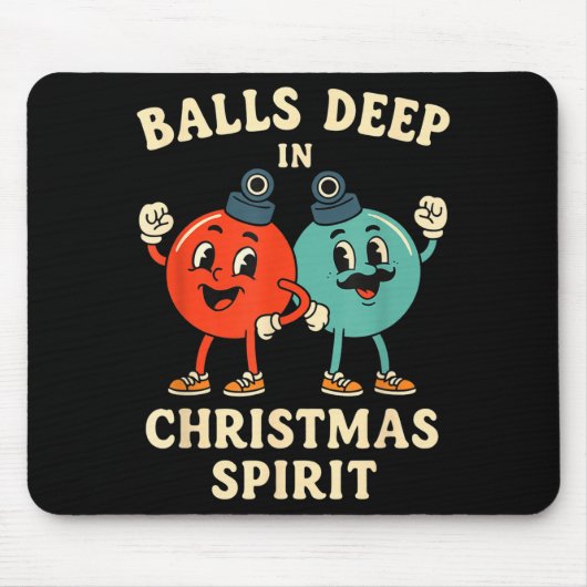 Deep In Christmas Srit Funny Retro Holiday Humor  マウスパッド (正面)