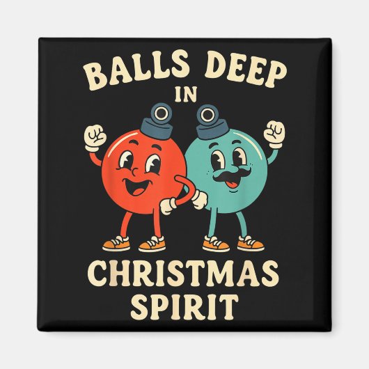 Deep In Christmas Srit Funny Retro Holiday Humor  マグネット (正面)