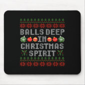 Deep In The Christmas Srit Couples Ugly Matching  マウスパッド (正面)