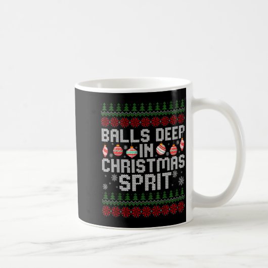 Deep In The Christmas Srit Matching Couples Ugly コーヒーマグカップ (右)