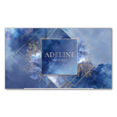 Deep Indigo Gold Geometric Abstract Celestial マグネット名刺 (正面)