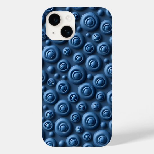 Deep Indigo Spiral iPhone Case Modern Design Case-Mate iPhoneケース (裏面)