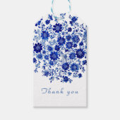 Deep Indigo watercolor Floral Thank You ギフトタグ (正面)