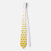 Deep Lemon Polka Dots Modern White ネクタイ (正面)