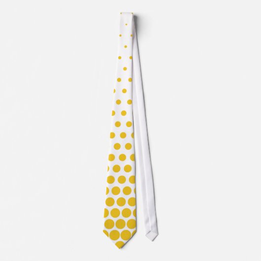 Deep Lemon Polka Dots Modern White ネクタイ (正面)