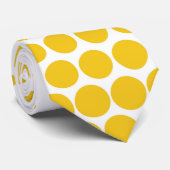 Deep Lemon Polka Dots Modern White ネクタイ (ロール)