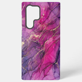 Deep Magenta & Gold Alcohol Ink Samsung Case Galaxy S22 Ultraケース