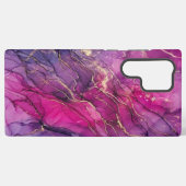 Deep Magenta & Gold Alcohol Ink Samsung Case Galaxyケース (裏面横)