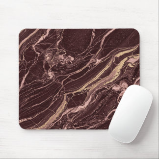 Deep Marble Red Contemporary Aesthetic Look マウスパッド