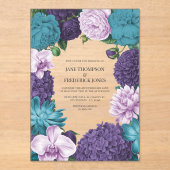 Deep Marine, Slate Orchid & Cloud Lilac Wedding アクリル招待状 (正面)