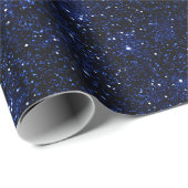 Deep Navy Blue Fine Dark Blue Glitter Pattern ラッピングペーパー (ロールコーナー)