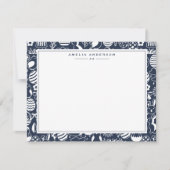Deep Navy Easter Egg Frame Note Card 招待状 (正面)