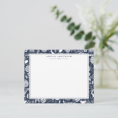 Deep Navy Easter Egg Frame Note Card 招待状 (スタンド正面)