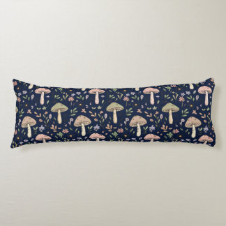 Deep Navy Fungi Seamless Moody Dark Academia ボディピロー