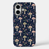 Deep Navy Fungi Seamless Pattern Dark Academia Case-Mate iPhoneケース (裏面)