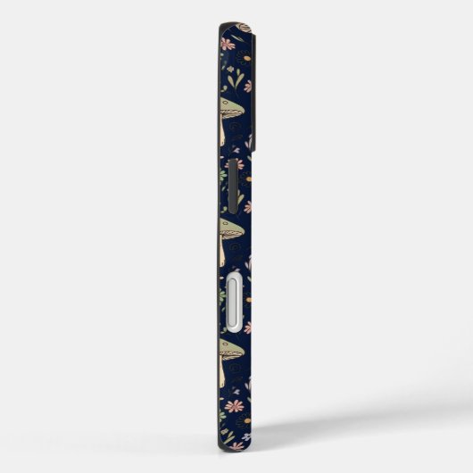 Deep Navy Fungi Seamless Pattern Dark Academia Case-Mate iPhoneケース (裏面 / 右)