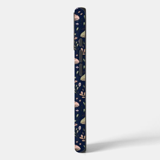 Deep Navy Fungi Seamless Pattern Dark Academia Case-Mate iPhoneケース (裏面 / 左)