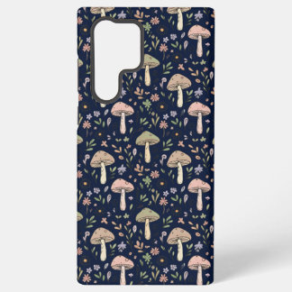 Deep Navy Fungi Seamless Pattern Moody Samsung Galaxy S22 Ultraケース