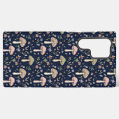 Deep Navy Fungi Seamless Pattern Moody Samsung Galaxyケース (裏面横)