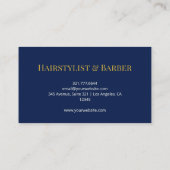 Deep Navy Gold Monogram Personalized Name Luxury  名刺 (裏面)