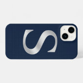 “Deep Navy Phone Cover with Center trendy iPhoneケース (裏面横)