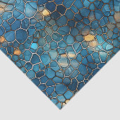 Deep Ocean Blue & Gold Watercolor Shell Decoupage  薄葉紙 (詳細)