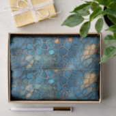 Deep Ocean Blue & Gold Watercolor Shell Decoupage  薄葉紙 (ギフト)