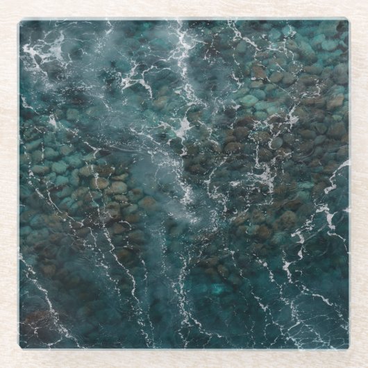 Deep Ocean Rock Texture ガラスコースター (正面)