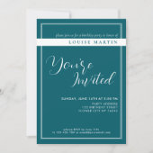 Deep Petrol Custom Birthday Invitation 招待状 (正面)