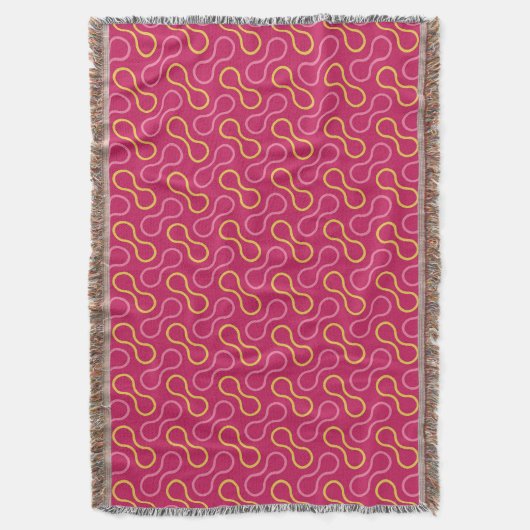 Deep Pink Double Bubble Pattern Throw Blanket スローブランケット (正面縦)