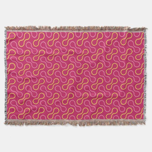 Deep Pink Double Bubble Pattern Throw Blanket スローブランケット (正面)