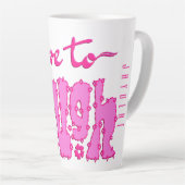 Deep Pink Floral Chunky Text Slogan With Name カフェラテマグ (右アングル)