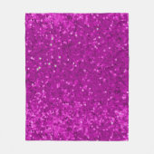Deep Pink Glam Faux Glitter Pattern フリースブランケット (正面)