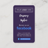 Deep PlumのロゴとQRコード入りFacebookレビューカード 名刺 (裏面)