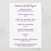 Deep Plum Celebration of Life Funeral Program プログラム (裏面)