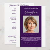 Deep Plum Celebration of Life Funeral Program プログラム (正面/裏面)