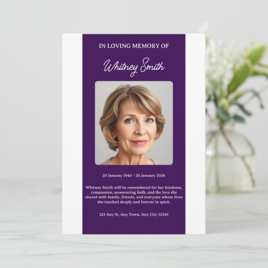 Deep Plum Celebration of Life Funeral Program プログラム (スタンド正面)