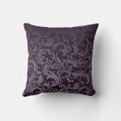 Deep Plum Damask Personalized クッション (裏面)